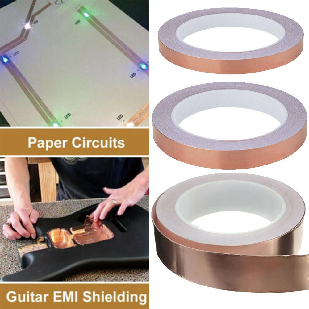 20 Meters Single Side Conductive Copper Foil Tape Strip 5mm Shielding EMI Tape 20mm Adhesive 10mm Heat Resist H3D4