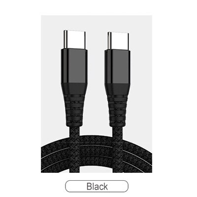 For Samsung S10 S9 S8 Note 9 Huawei Mate 20 usb type c to type c cable for macbook xiaomi Mi9 Pro PD 60W QC3.0 4.0 Charger Cable: Black / 1.2m