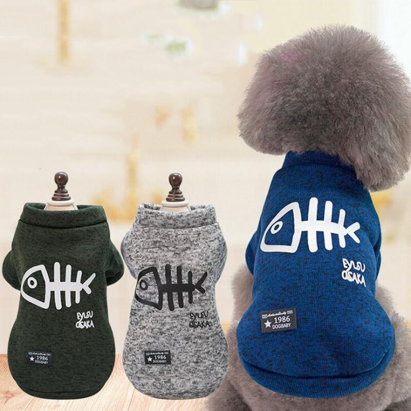 Primavera Pet Roupas de Inverno do filhote de Cachorro quente Pet Peixe Imprimir Casaco Camisola Para Cães Pequenos Roupas Chihuahua Poodle Bulldog Francês York