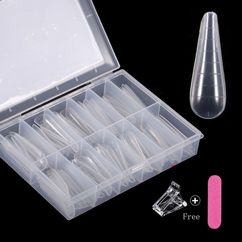 Formas de uñas de plástico, molde para uñas, Gel de construcción rápida para extensión de uñas, Ballerina, formas duales con Clips: 120Pcs set G