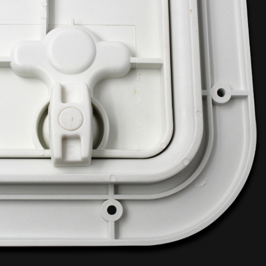 WHITE MARINE BOAT DECK ACCESS HATCH & LID 42.5cm x 31.5cm x 2cm Non-Slip Surface Durable Sealed Rubber Strip