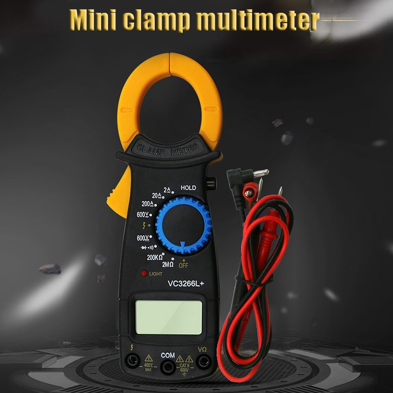 Multimeter Digital Clamp Meter Voltage Current Resistance Tester Tool with Probe PLD