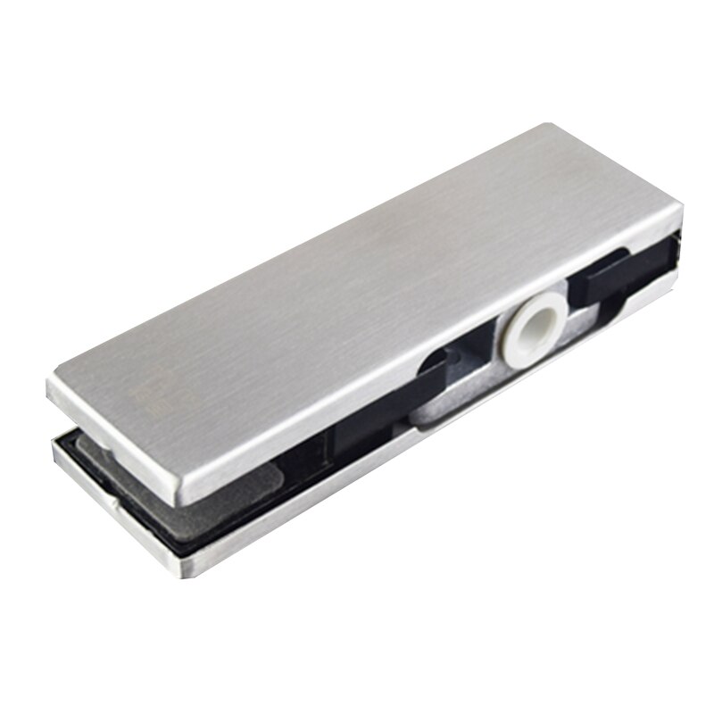 304 Stainless Steel Frameless Glass Door Clips Floor Spring Top Bottom Clips Glass Door Clamp Brushed Patch Fitting