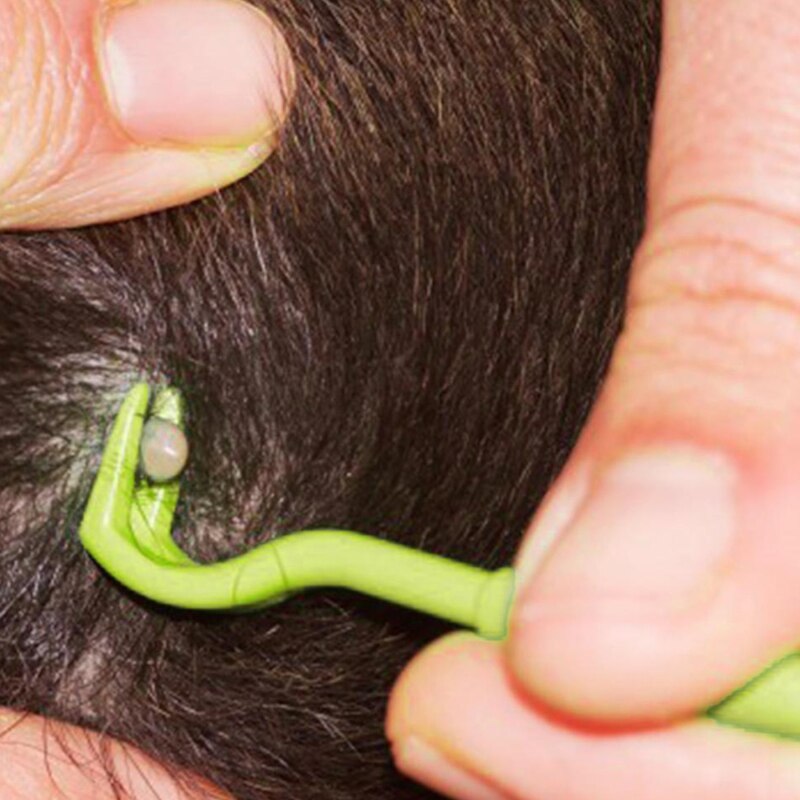 1PC Pets Tick Removal Tool Dual Teeth Tick Twister Cats Dogs Cleaning Supplies Mites Twist Hook Remover Hook Pet Supplies: green