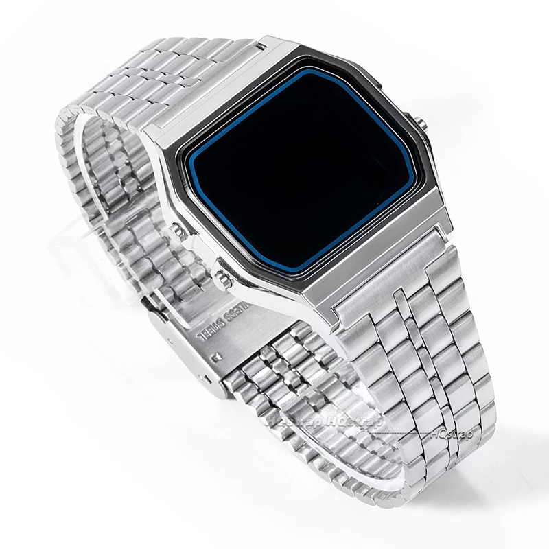 18 mm Edelstahlarmband für Casio F84 F105/108/A158/168 AE1200/1300 SGW400 F91W Vintage Metallarmband Hochwertiges Armband