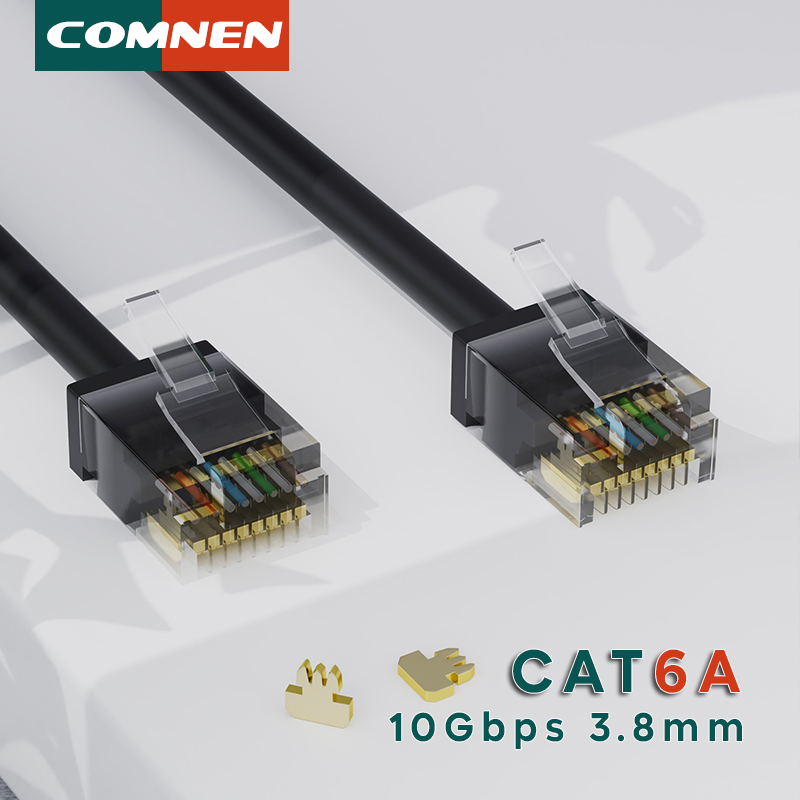 COMNEN Cat6A câble Ethernet 1 pièces câble court mince RJ45 internet 10G Cat6 cordon de raccordement câble Lan UTP pour routeur Ps5 ordinateur Xbox
