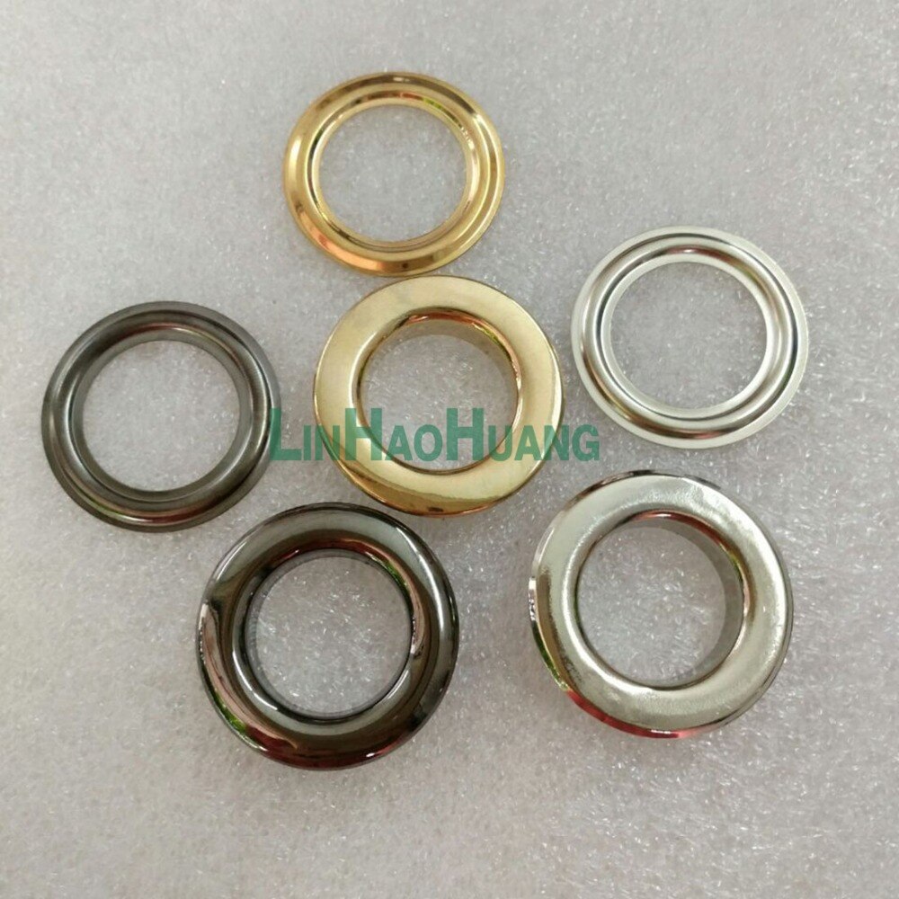 50sets/lot No Sew metal brass eyelets with washer 21mm*35mm Big round metal grommets 3color 2017062202