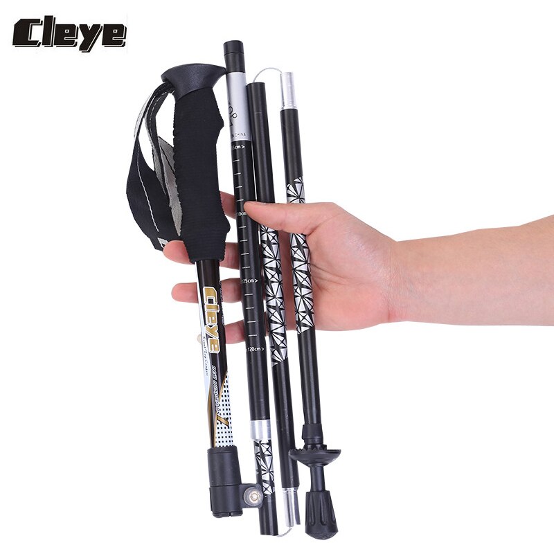 2 Pcs Foldable Trekking Poles Retractable External Lock Batons 7075 Lightweight Walking Sticks Nordic Hiking Canes