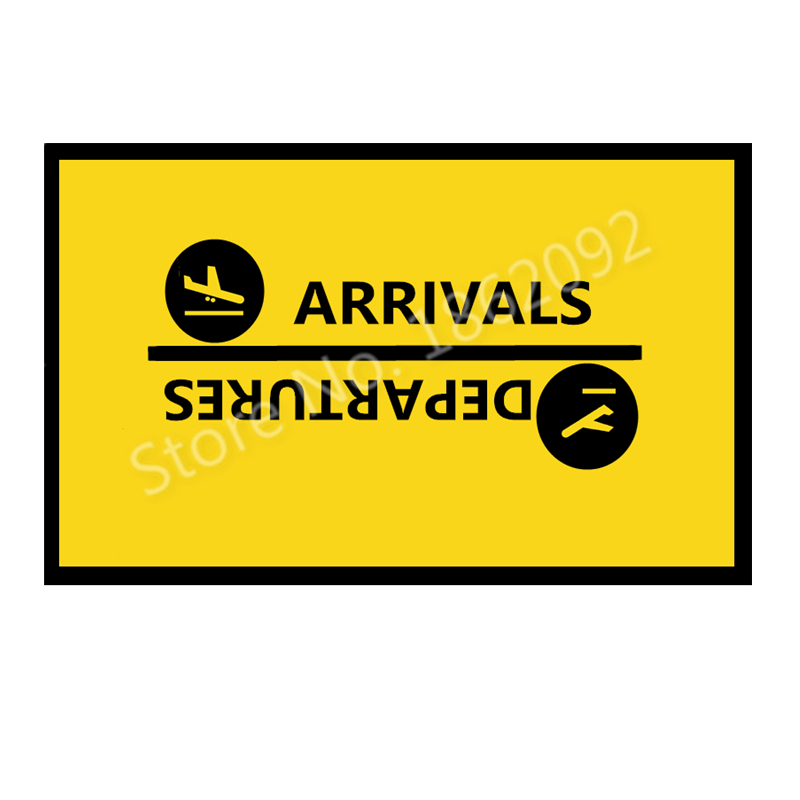 moderne drôle arrivées départs porte bienvenue tapis entrée nouveauté Geek aéroport signe maison tapis pour cuisine salle de bains bureau