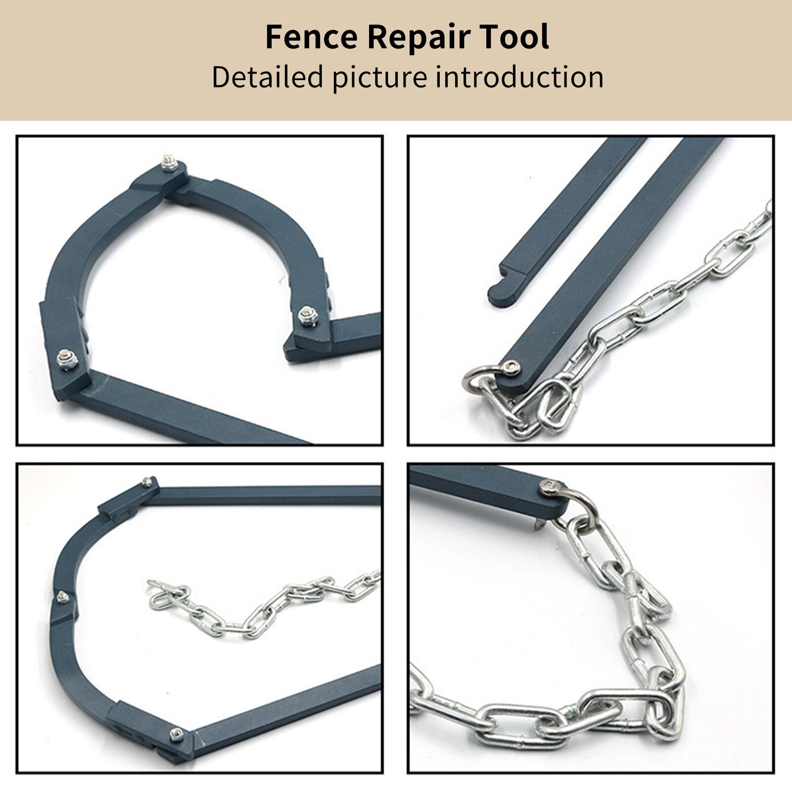 Garden Fence Fixer Chain Wire Barbed Fence Repair Tool Farm Fence Stretcher Horse Fence Tensioner Puller Manual Repair Devi