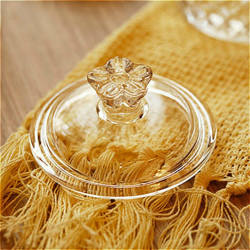 Nordic Crystal Glass With Lid Storage Tank Embossed Candy Cans Jewelry Storage Jar Snack Fresh Canister Married Festive Decor