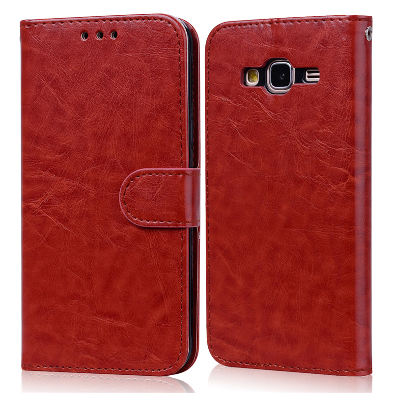 For Samsung Galaxy J3 Case Leather Wallet Phone Case for Samsung J3 J310F J320F Leather Flip Case For Samsung J3: Brown
