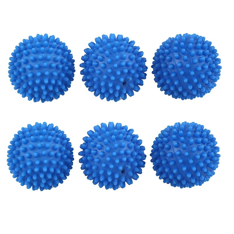 6 x Blue Reusable Dryer Balls Fabric Softener Ball: Default Title