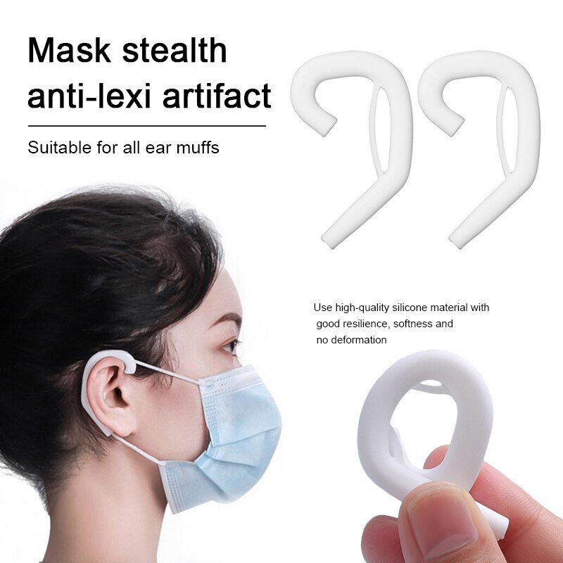 10 Pcs Zachte Siliconen Masker Oorhaak Anti-Lek Anti-Pijn Onzichtbare Gezichtsmasker Oor Gesp Houder Accessoires