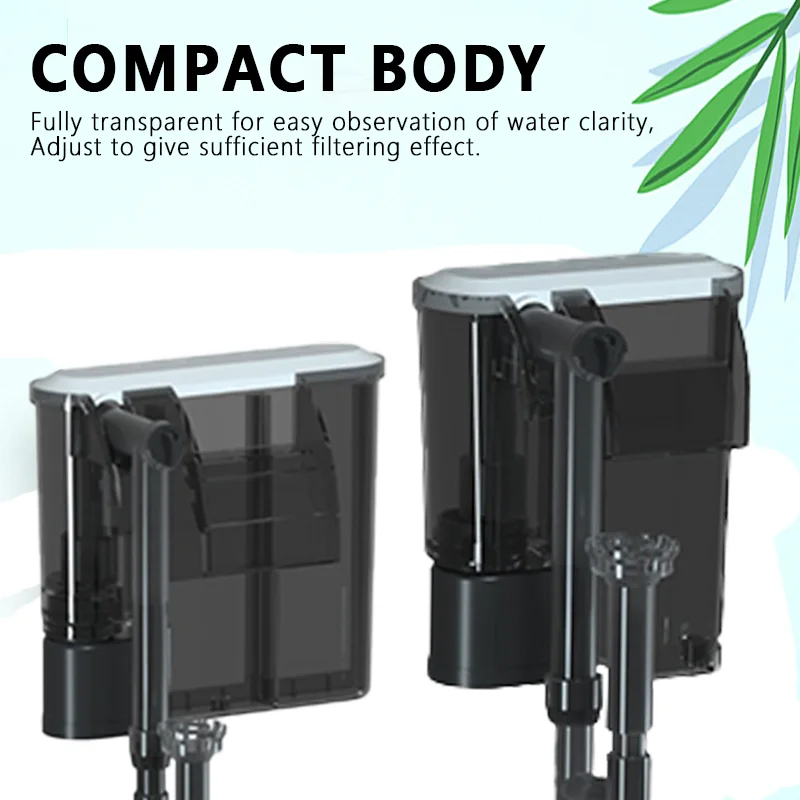 Filtro colgante externo para acuario, cascada de oxigenación, Mini caja de filtro, removedor de aceite, suministros de sistema de circulación de agua