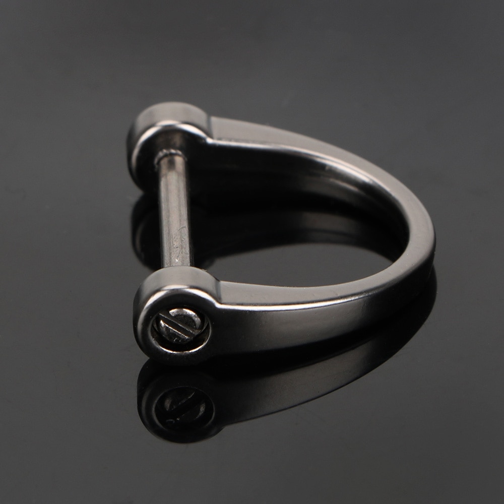 YOSOLO Thick Rod Car Keychain Metal Key Rings Interior Accessories Classic Key Ring D Shape Horseshoe Key Holder