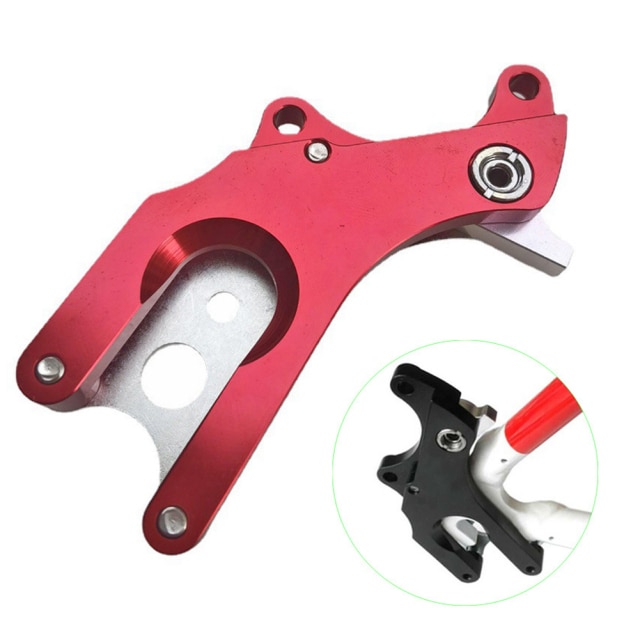 Bike No Disc Frame Mount MTB Road Bike Disc Brake Conversion Seat Disc Brake Adapter Cycling Accessories: Red