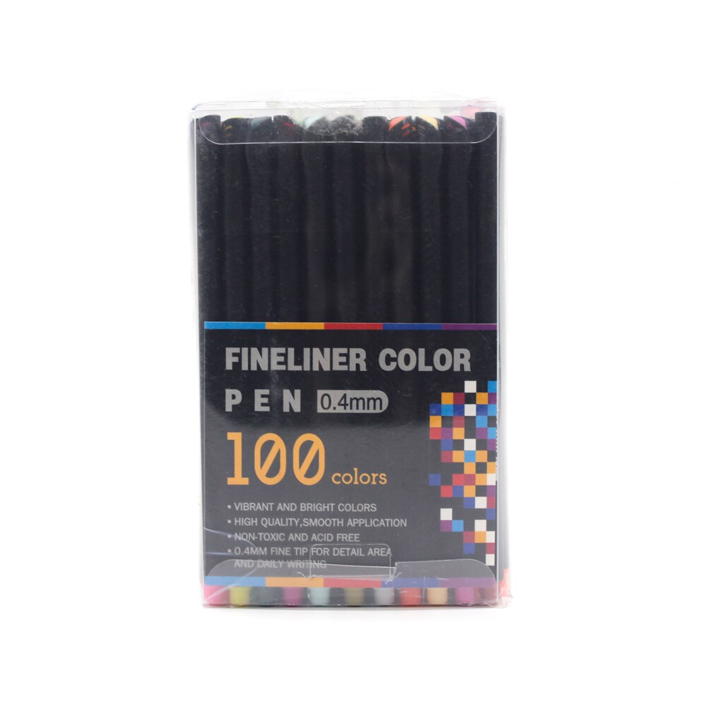 Stylo à pointe en feutre 12/60/100 couleurs, marqueur d'art pour dessin, peinture, ensemble de pinceaux de coloriage à l'eau, ensemble de stylos à double pointe pour l'école: GX-100 color