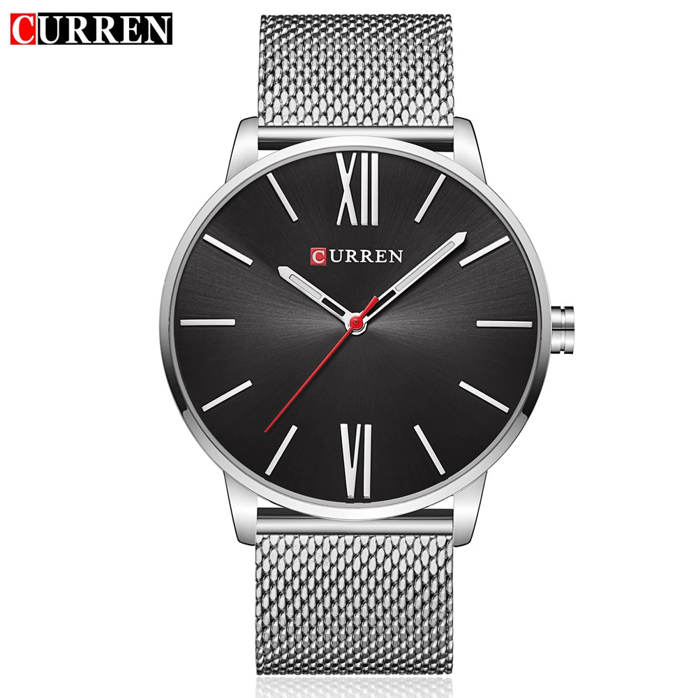 Reloj de pulsera CURREN de clásico para , reloj de cuarzo informal a la , reloj de pulsera de acero inoxidable para hombre, reloj masculino