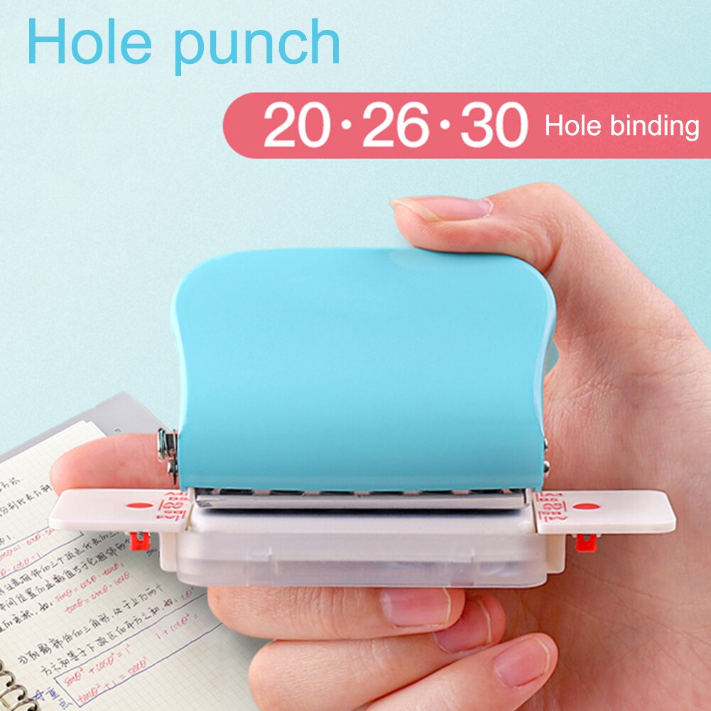 Fromthenon Leaf Paper Punch 30/26/26 Hole Puncher A4/A5/A6 Planner Scrapbooking Tool Binding Supplies School &amp; Office Stationery: Light Blue