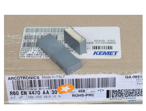 5pcs Italy AV R60 MKT electrodeless copper film capacitor 100V 4.7uf 475 10% P22.5