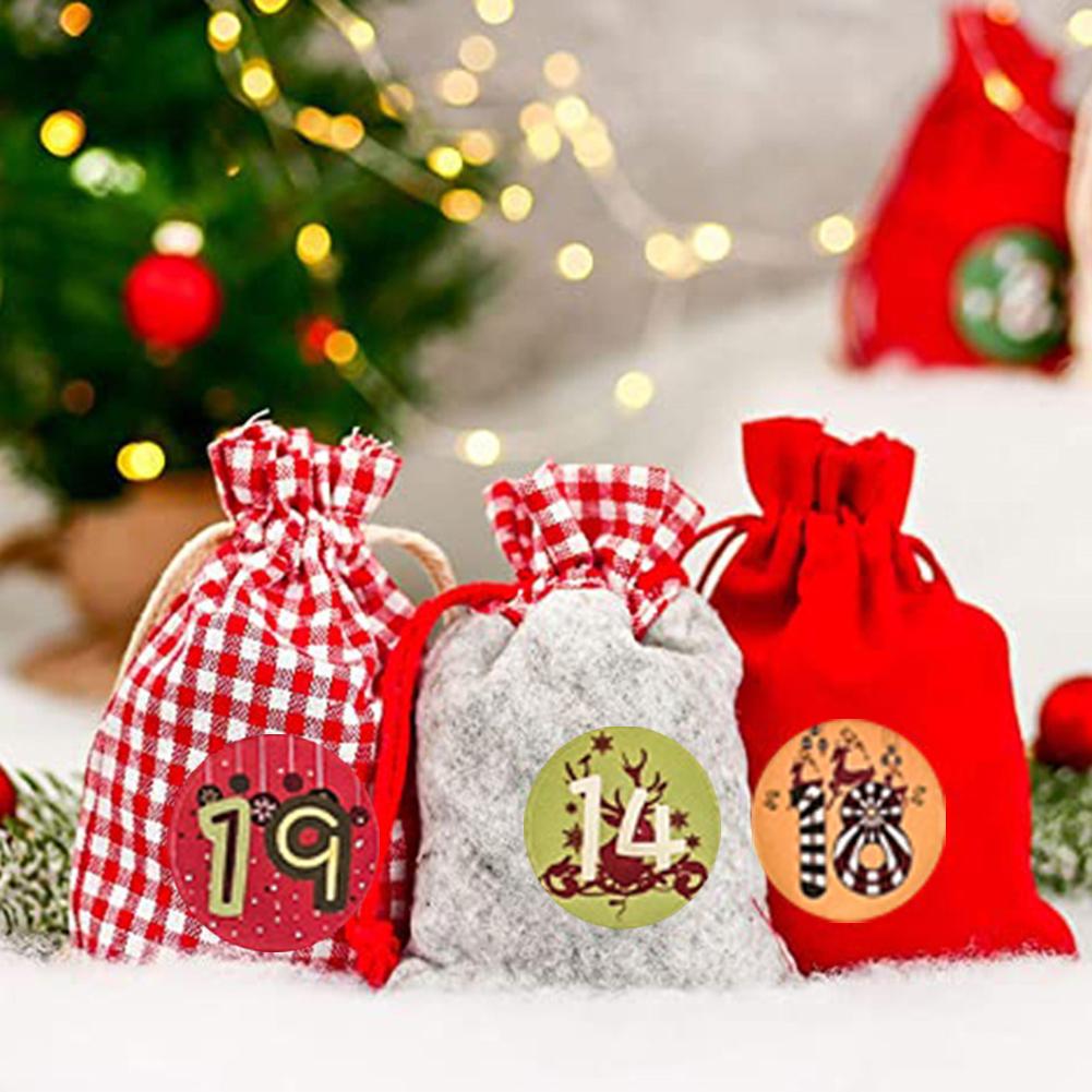 Kerst adventskalender stoffen zakken set decoratieve kerst aftelkalender snoepzakken voor thuisdecoratie spot