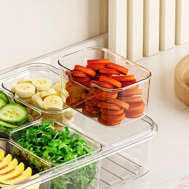 Multi Compartment Food Storage Container Keeps Fruits and Veggies Organized Ideal for Meal Prep and Refrigerator Storage