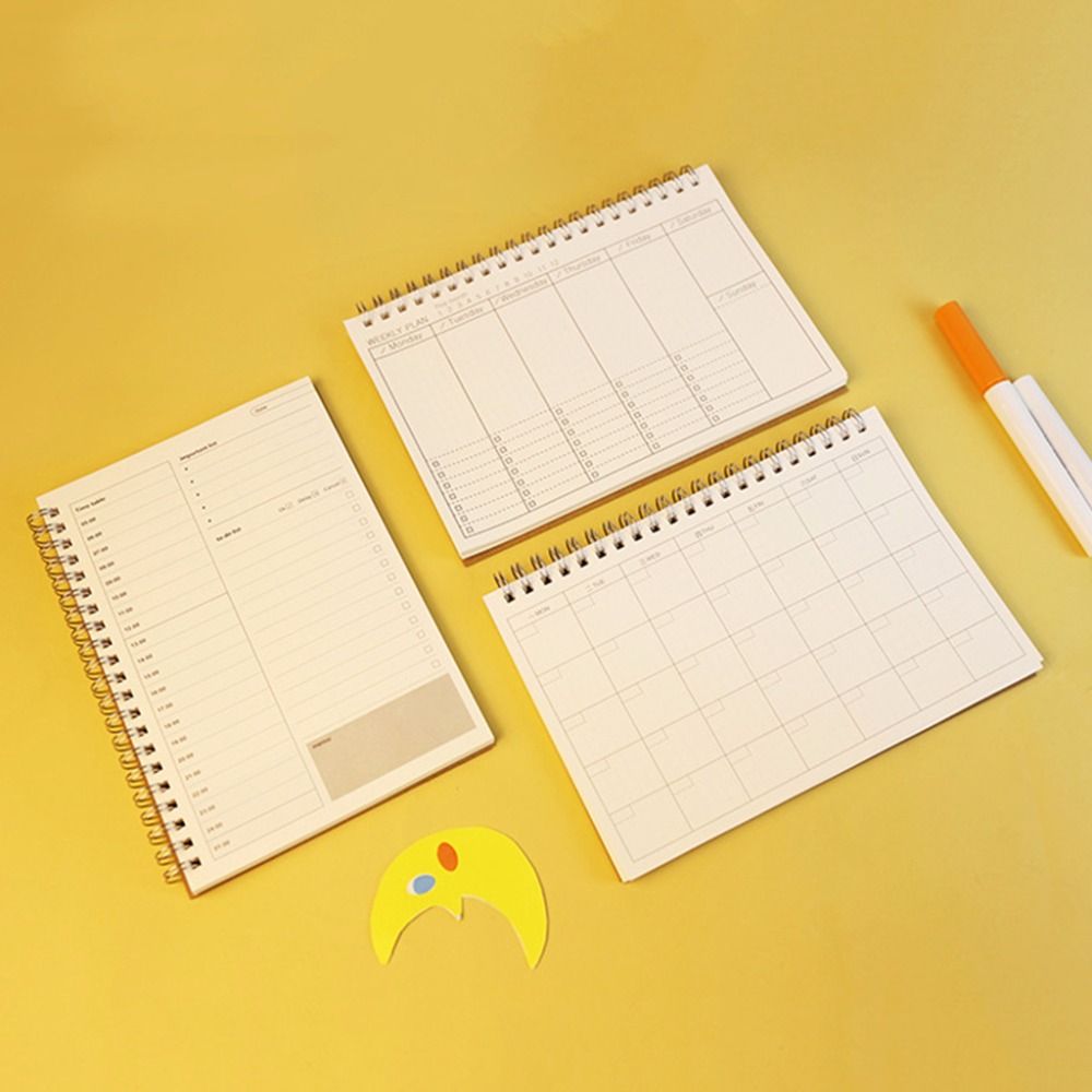 Planner Book Monthly Weekly Daily Agenda Schedule Blank Diary DIY Study Notebook