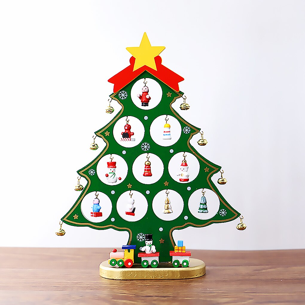 Christmas Tree Table Ornament Home Office Restaurant Desk Tabletop Wooden Tree Decor Christmas year decorations