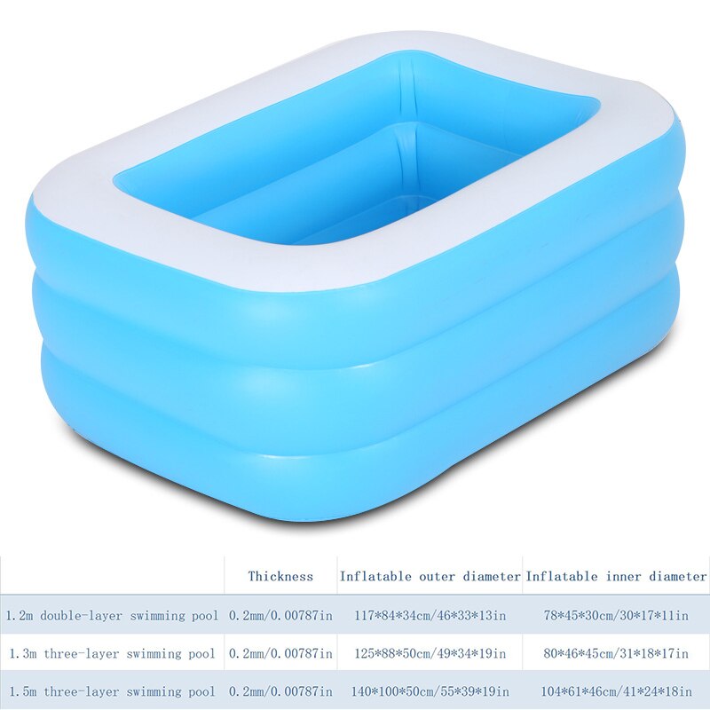 Blue And White Swimming Pool Family Inflatable Swimming Pool Baby Bath Tub Toy Thickened Bubble Bottom Swimming Pool
