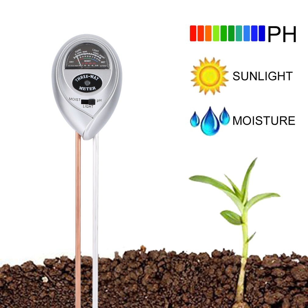 3 In 1 Bodem Hygrometer Bodem Thermometer Ph Meter Vochtmeter En Zon Licht Sonde Multi-Functionele Bodem Hygrometer