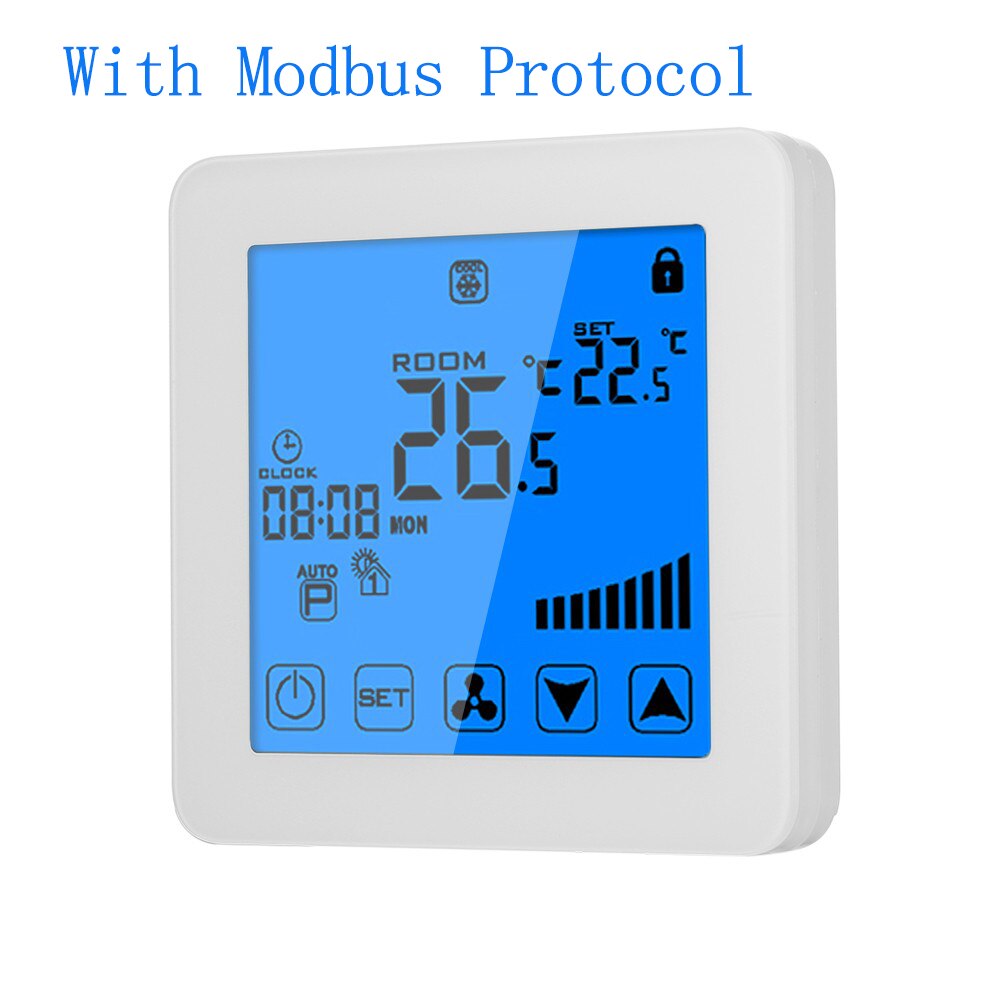 240VAC Modbus& RS485 RTU-Fan coil air conditioner thermostat 2Pipe heat or cool: With Modbus protocol