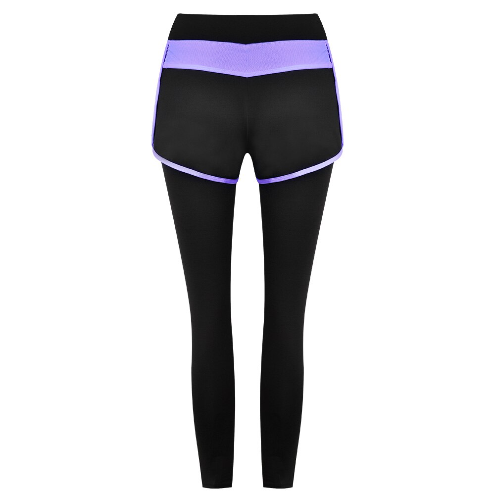 Sport Pants Women Quick Dry Two Piece Jogging Pants Female Elastic Stretch Gym Fitness Running Pants Female Training Pants Q30: Light Purple / XL