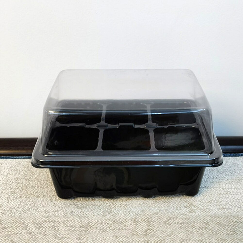 3/6PCS 12 Holes Plant Seed Grow Box Plastic Propagator Growing Trays With Lids For Garden Nursery Vegetable Fruit Planting