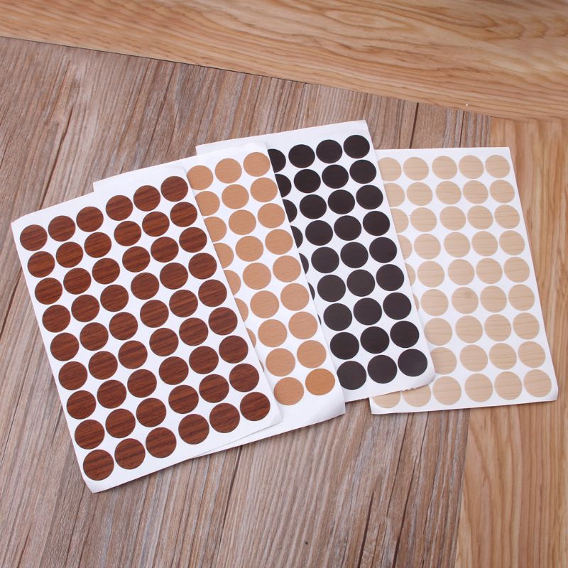 54Pcs 20Mm Houten Meubelen Zelfklevend Kast Schroef Cap Covers Gat Stickers