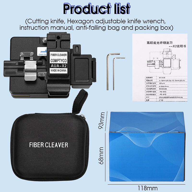 COMPTYCO FTTH AUA-X2 Optical Fiber Cleaver Kabel Schneiden Messer Faser-spalter