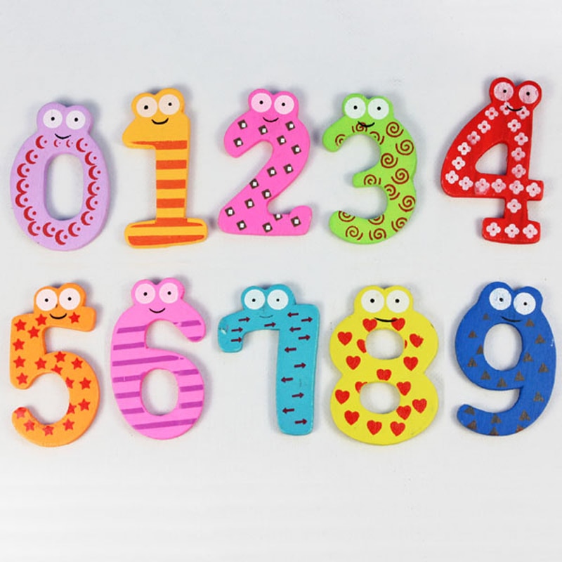 Populaire Leuke 1 Set 10 Nummer 0-9 Houten Magneet Onderwijs Leer Leuke Kind Baby Speelgoed Voor Jongen meisjes