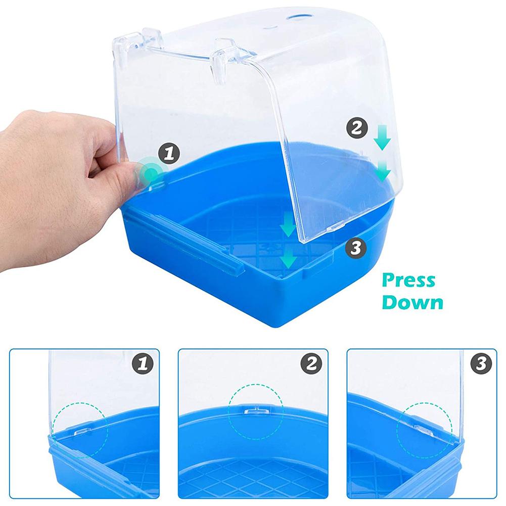 Boîte de bain amovible, bassin de bain à Clip, Cage à oiseaux, perroquet baignoire se fixe à la plupart des cages pour petits oiseaux