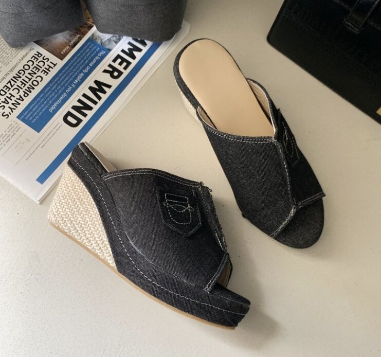 2026 Sandalen Voor Vrouwen Oversized Flying Weave Dikke Zool Casual Vis