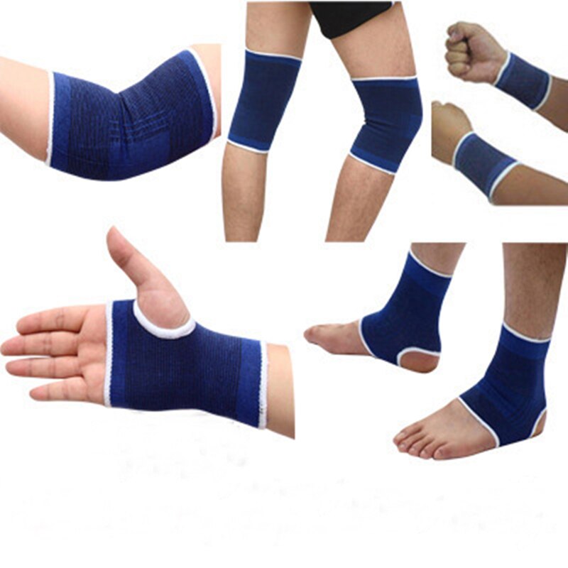 Elastische Fitness Brace Blauw Knie Pads Voorkomen Been Artritis Injury Gym Mouwen Elastische Bandage Enkel Elleboog Pols Brace Pal