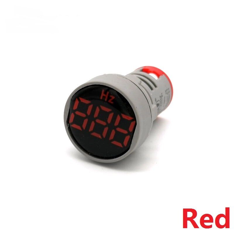 Pantalla LED de 22mm, medidor Digital Hertz de CA 20-500V, indicador redondo, pantalla de Panel de luz, LED rojo, amarillo, verde, azul y blanco: Red