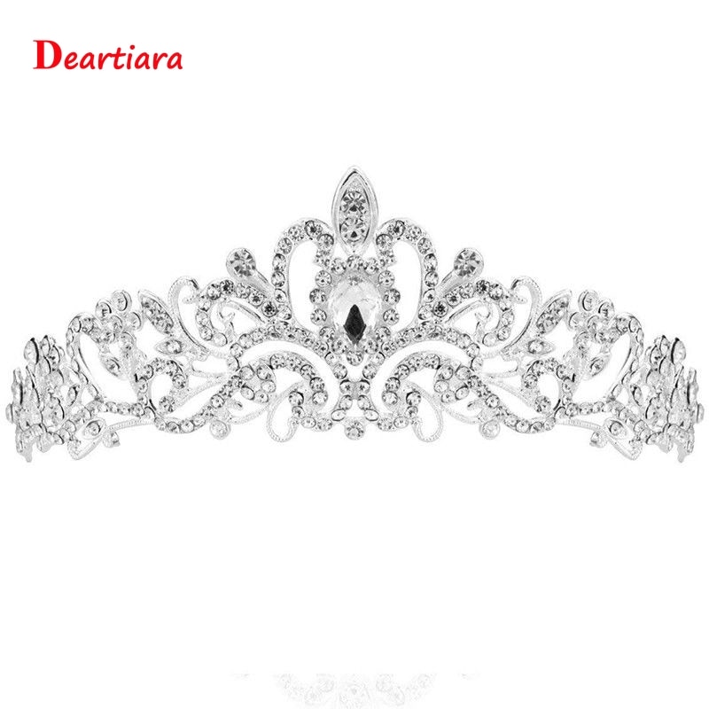 Crystal Princess Tiara Necklace Earrings Wedding Jewlry Set