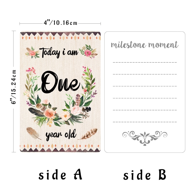 12 hojas de tarjetas de hitos mensuales para bebé, tarjetas de momento de utilería de fotos de nacimiento a 12 meses