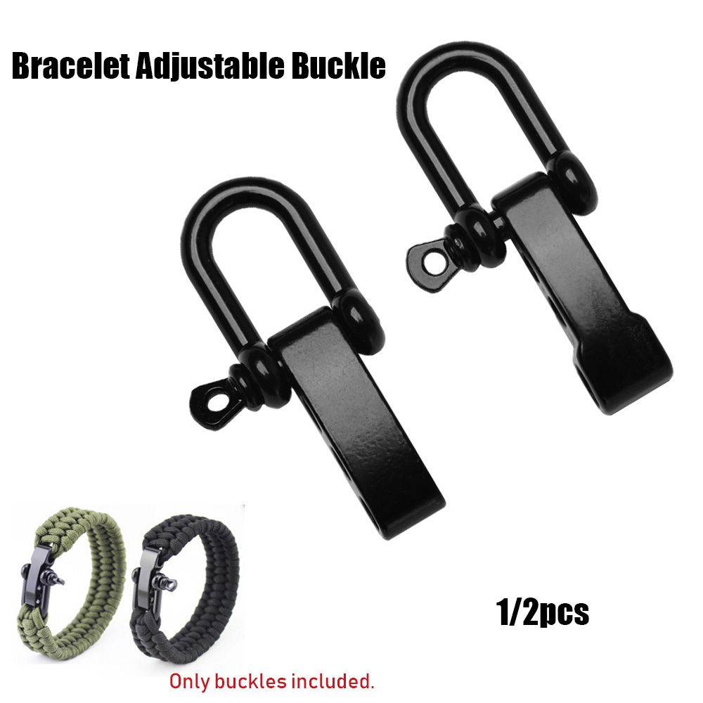 1/2pcs Stainless Steel Black U Anchor Shackle Screw Pin Paracord Bracelet Buckle Outdoor Survival Rope Fittings