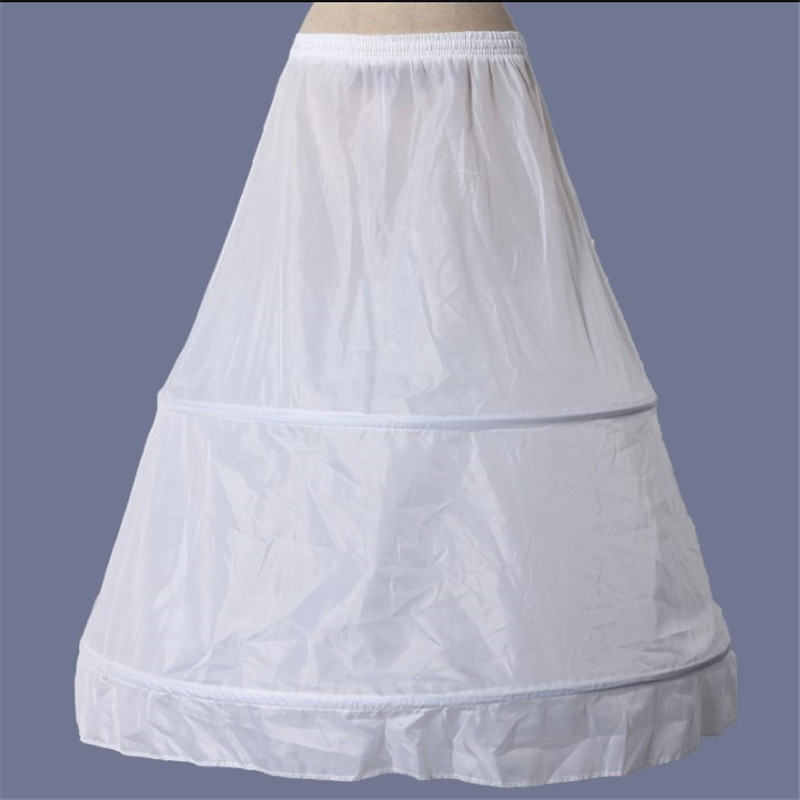 frauen Braut 2 Reifen A-Linie Knöchel-Länge Volle Petticoat eins-Schicht Elastische Taille Hochzeit Kleid Krinoline Unterrock: Weiß