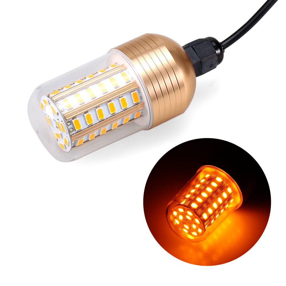 12V 30W 90 LED Underwater Night Fishing Light Submersible LED Lamp Bait Squid Fish Attracting Light Fish Finder Light with Cord