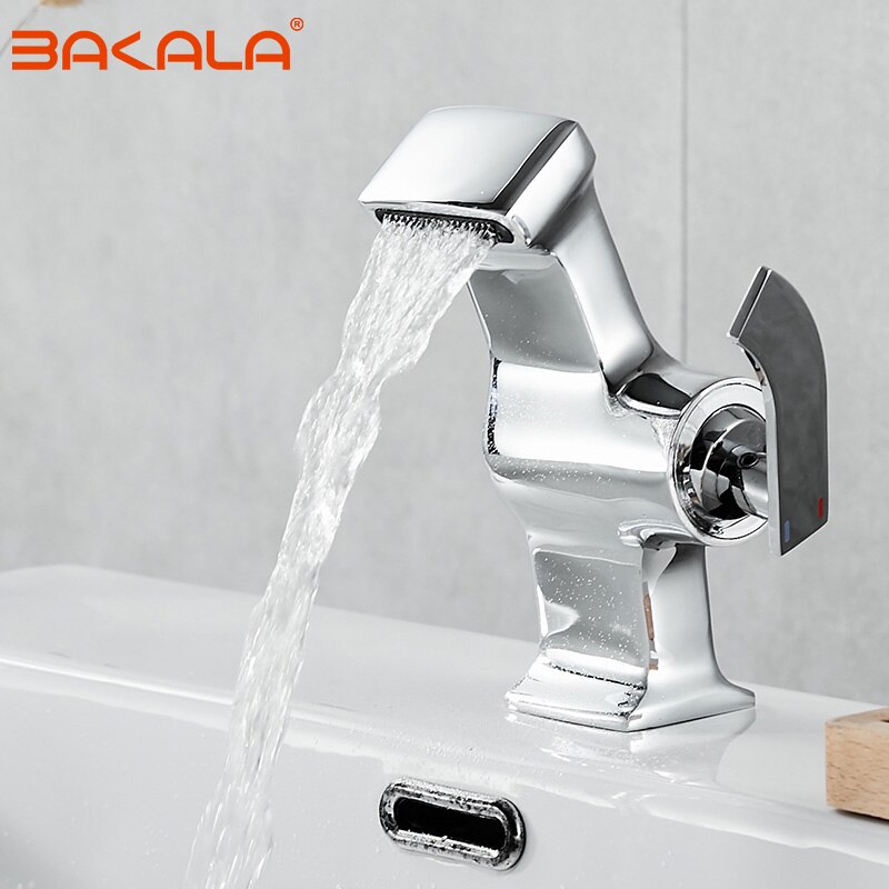 BLACK Basin Faucet white chrome waterfall tap bathroom sink faucet water tap mixer washbasin bath faucets brass basin mixer