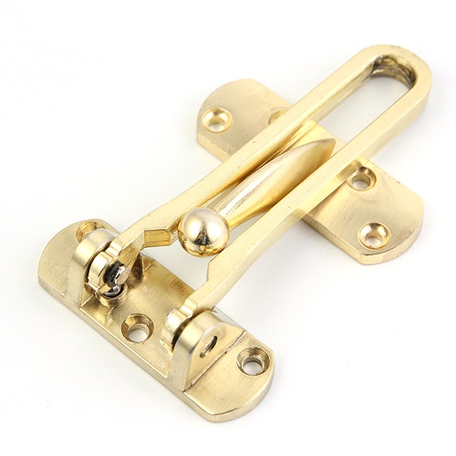 1 sæt fordør sikkerhed sikkerhed hjem hasp lås stærk holdbar hjem kæde lås beskyttelseslås dør fastgør lås til sikkerhedsværktøjer: Guld