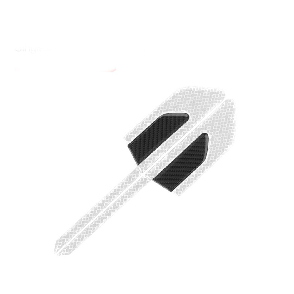 2 stuks/set anti-botsingswaarschuwingsmarkering voor fiets, vrachtwagen, motor, auto, reflecterende strip, veiligheidsstickers voor auto's, wielfolie, waarschuwingstape: Wit