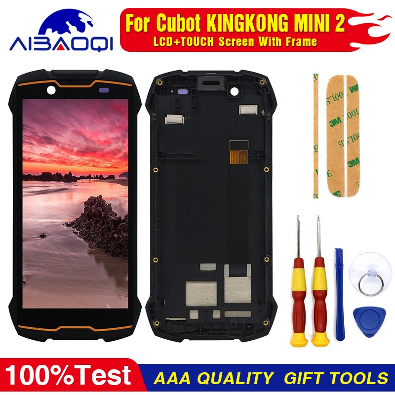 Lcd &amp; Touch Screen Digitizer Met Frame Voor Cubot Kingkong Mini 2 Lcd Reparatie Vervanging Accessorie